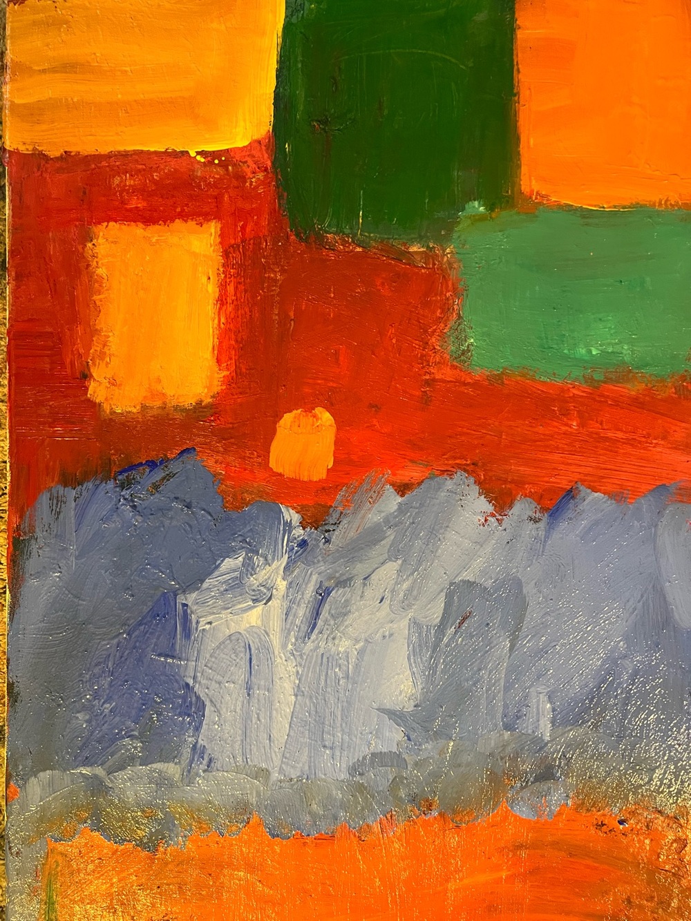 Abstract Color Block Canvas Art - Orange, Red, Green, Blue